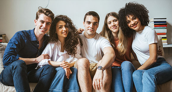 a group of teenagers living togther