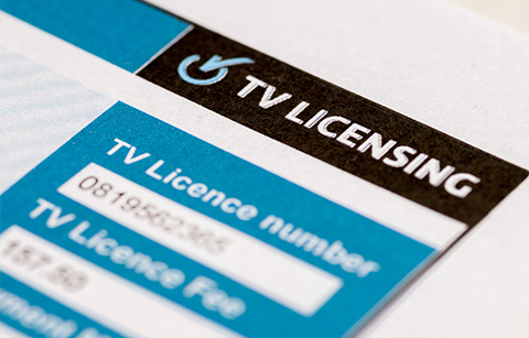 a close up of a TV License letter